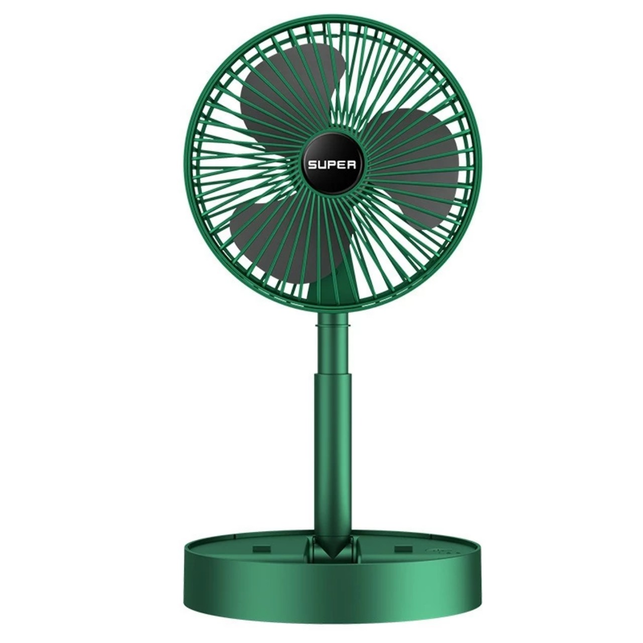 Quạjt Tích Điện Để Bàn Mijni Gấp Gọn: 3 Tốc Độ, Xoay 360 Độ, Pin Dung Lượng Lớn, ĐÈN TRANG TRÍ