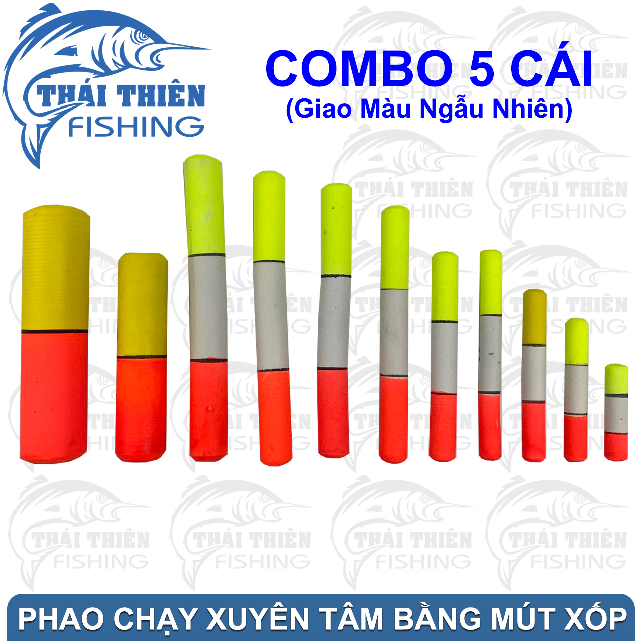 Combo 5 Chiếc Phao Câu Cá Bằng Mút Xốp Loại Chạy Xuyên Tâm Từ Số 0 Đến Số 10