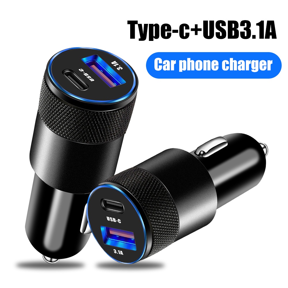 Tẩu Sạc Nhanh 15W 2 cổng USB Type-C Màu Đen Đa Năng Cho Xe Hơi Ô Tô - miếng lót chuột