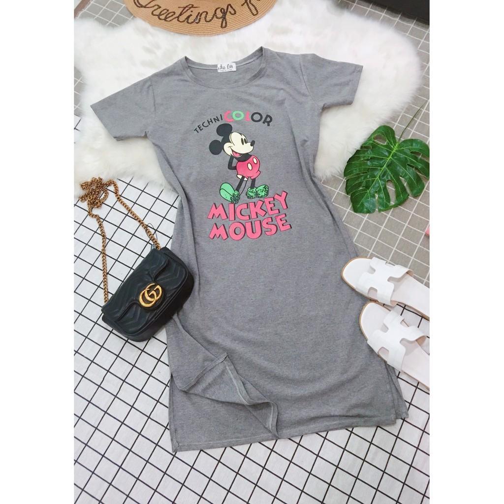 Đầm Thun Mickey From Dài Xẻ Tà mã VD372185