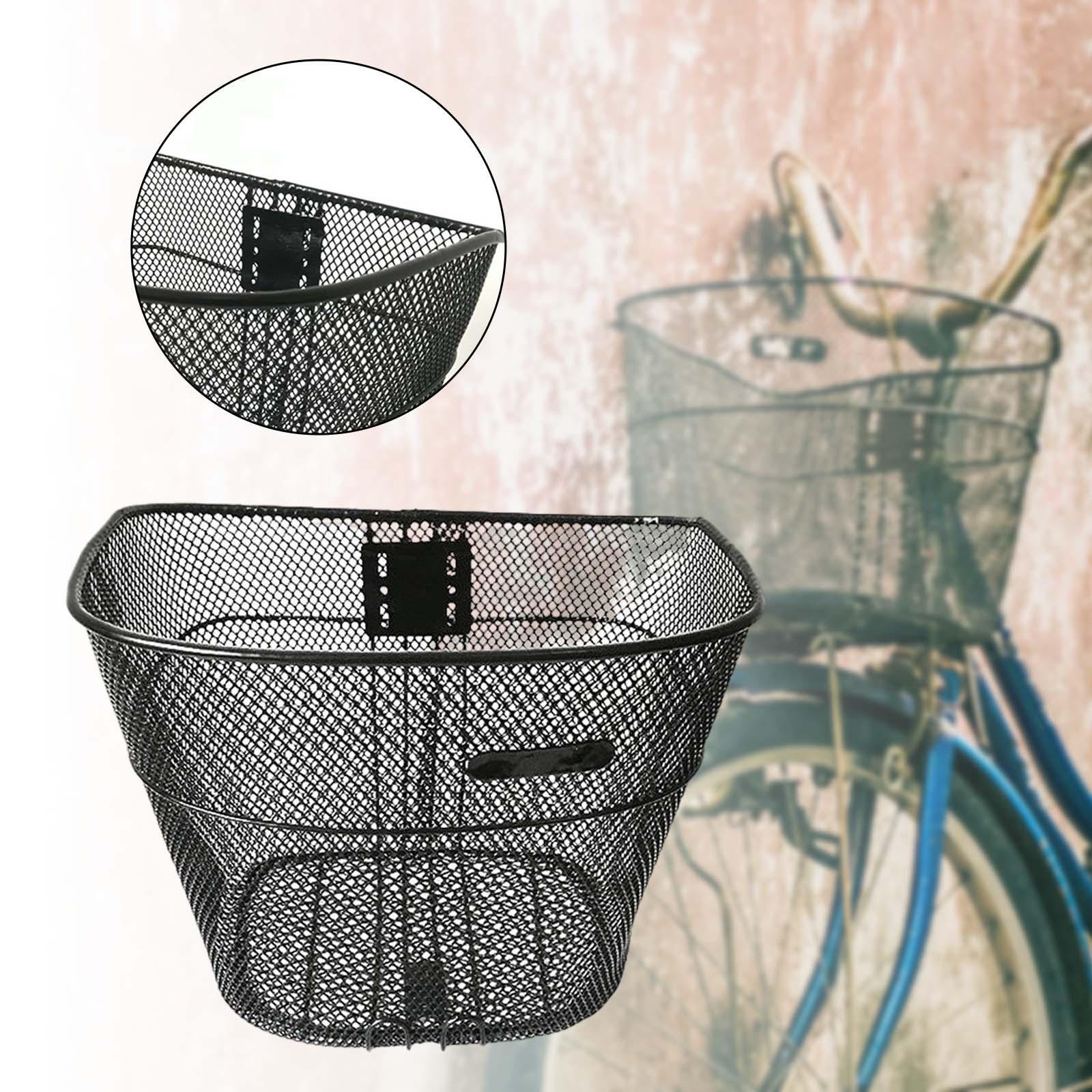 Metal Bike Basket Front Handlebar Basket Hanging Basket Detachable