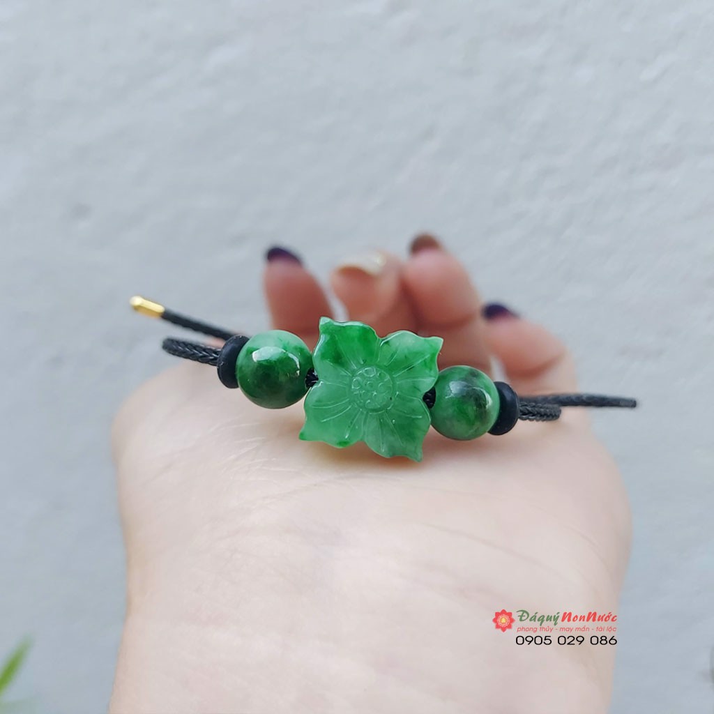 Vòng tay Nữ đá ngọc sơn thủy hình bông hoa - đá Non Nước