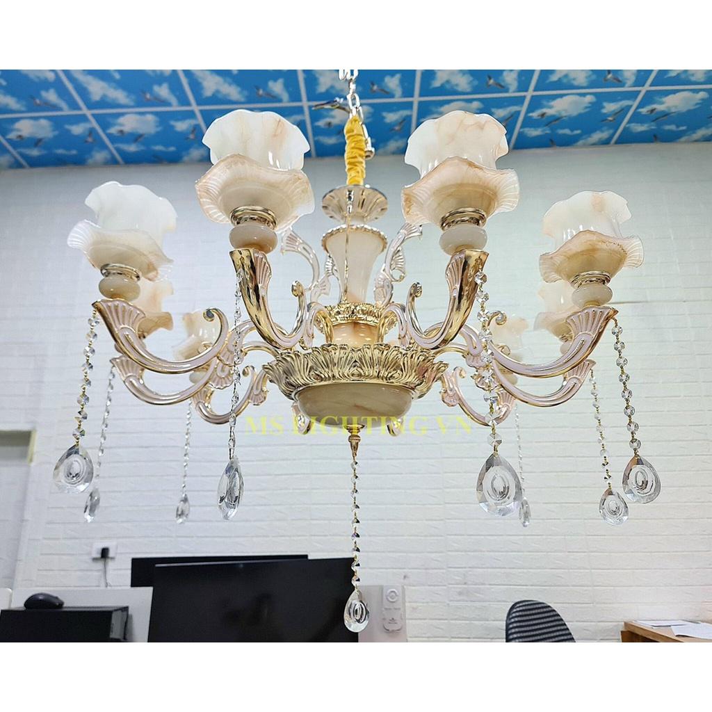 Đèn chùm HENXE phong cách sang trọng trang trí nhà cửa hiện đại loại 8 tay - kèm bóng LED