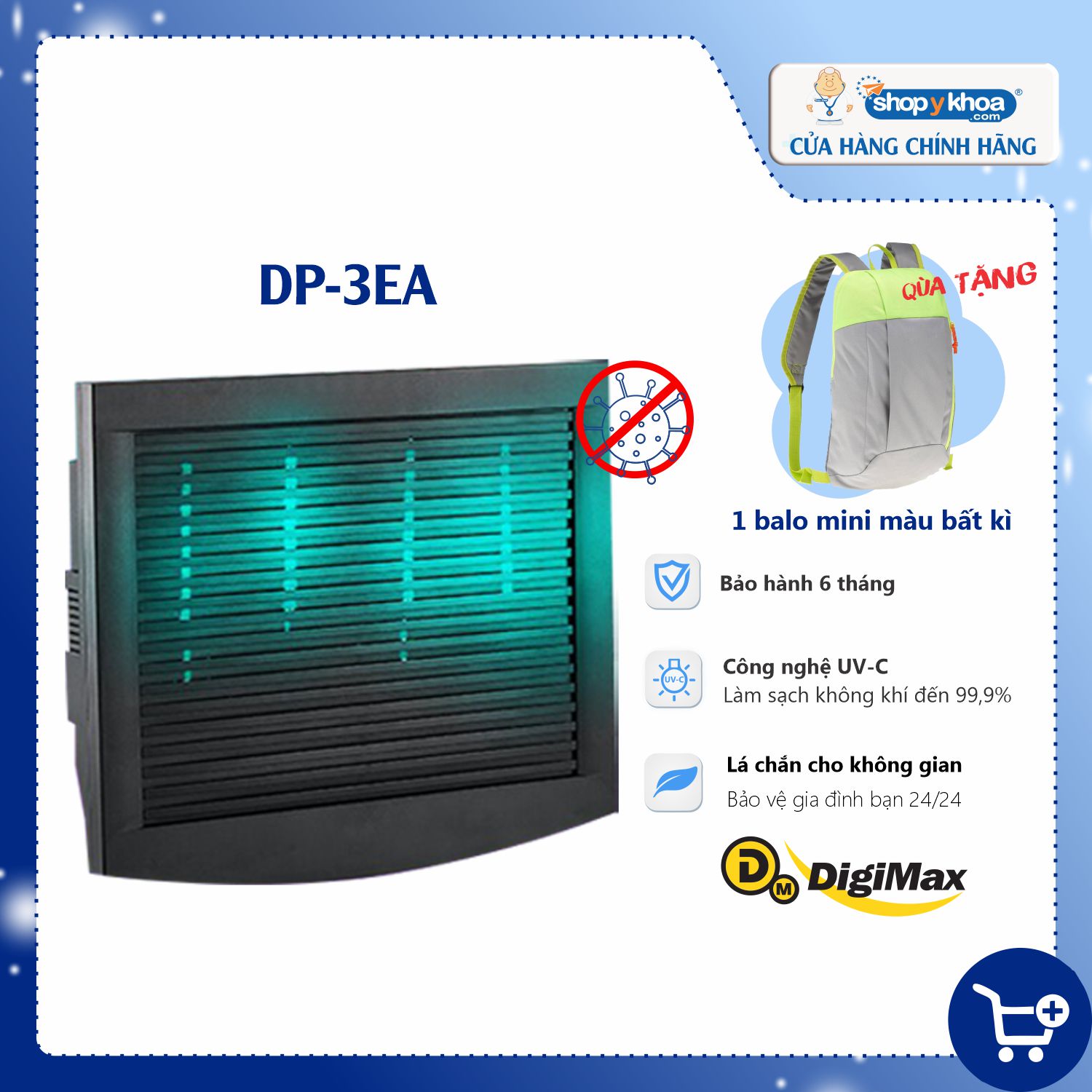 Máy diệt khuẩn chuyên nghiệp Digimax UV-C, thiết kế cho không gian lớn 250-280m2 - Hàng nhập khẩu