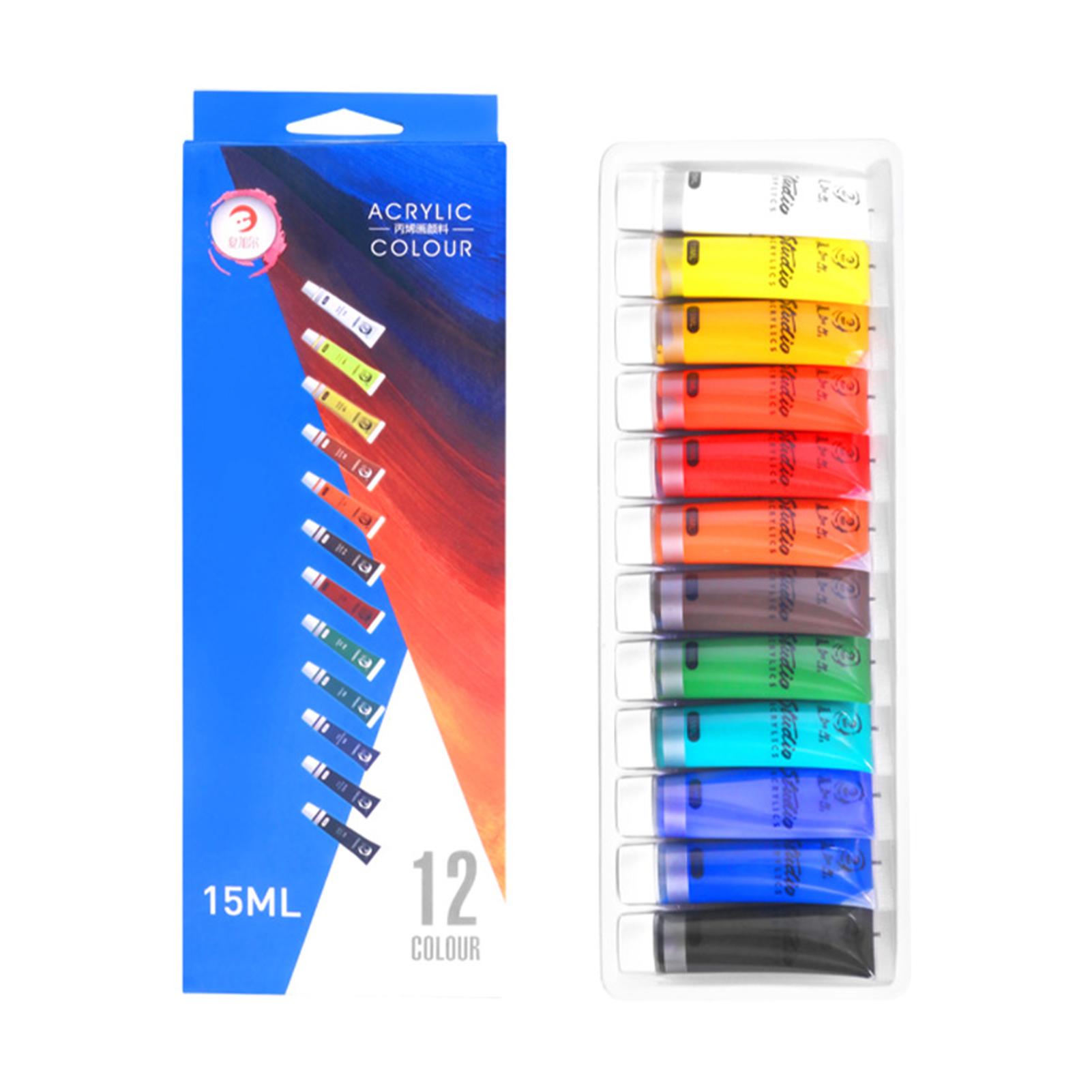 Paint Set 15ml Each Tube Waterproof Rich Pigments 24 Colors Art Supplies for Artist Painter DIY Wall Painting Crafts
