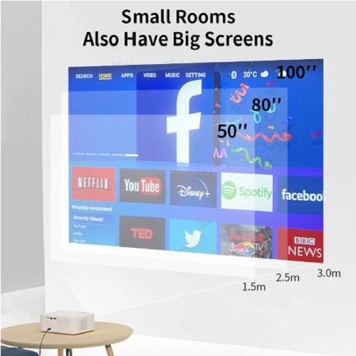 Máy chiếu mini Wanbo X1 Pro-Android 9.0 hỗ trợ điện thoại di động và máy chiếu 4k xem phim đồng thời - Hàng chính hãng