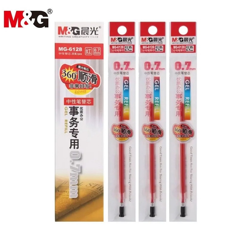 Hộp 12 cây bút gel nước M&amp;G GP1111 ngòi 0.7mm / Bút MG 1111 có ruột 6128 thay thế
