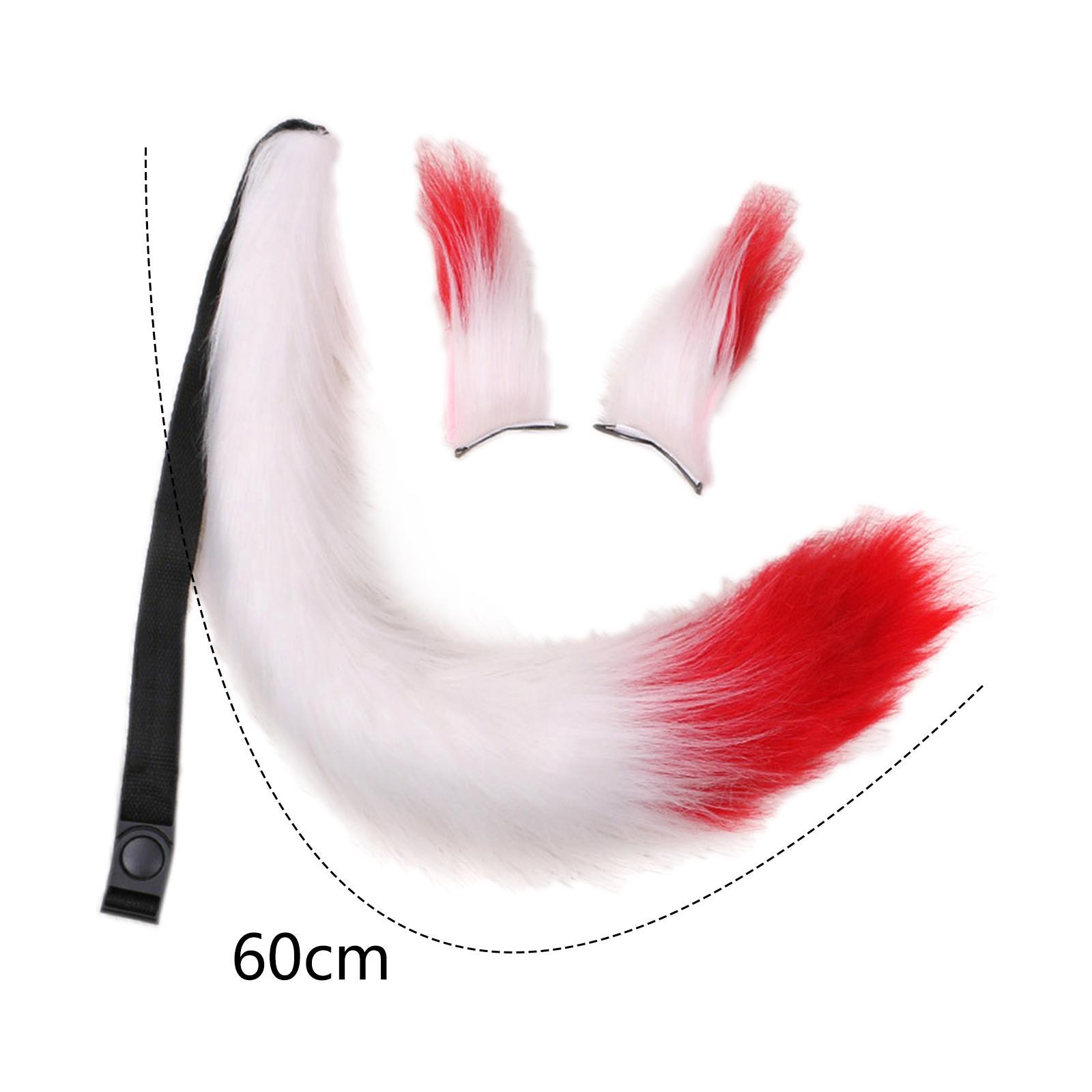 Faux Ears and Tail Set Fancy Dress Costume for Birthday Carnival Party