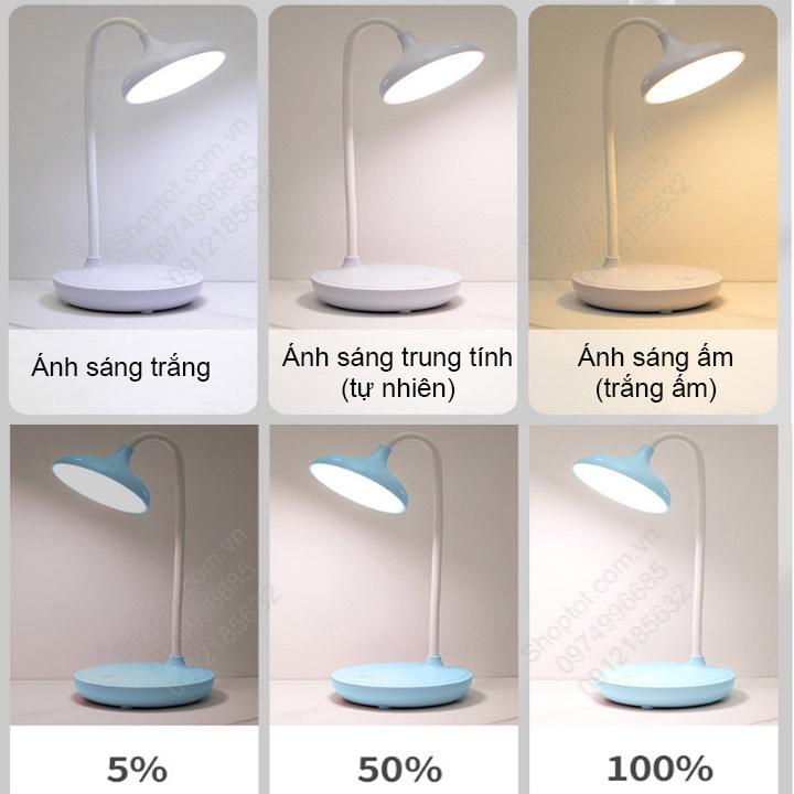 Đèn led học chống cận 7023, tích điện, ánh sáng 3 màu, có điều chỉnh độ sáng vô cấp