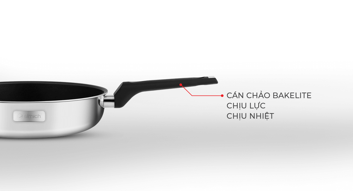 Bộ chảo inox chống dính đáy liền Elmich 2102OL size 20, 26cm, Hàng chính hãng, dùng được mọi loại bếp - JoyMall