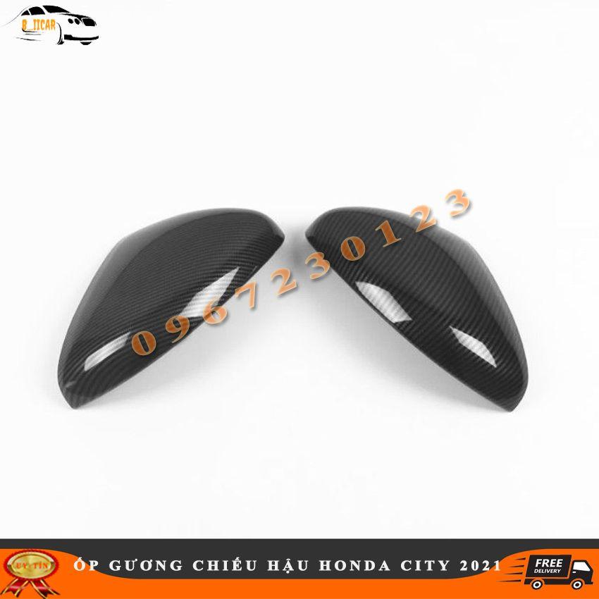 Bộ 2 Ốp Gương Chiếu Hậu cho HONDA CITY 2021 Cacbon Và Mạ Crom Chuẩn Phom Xe