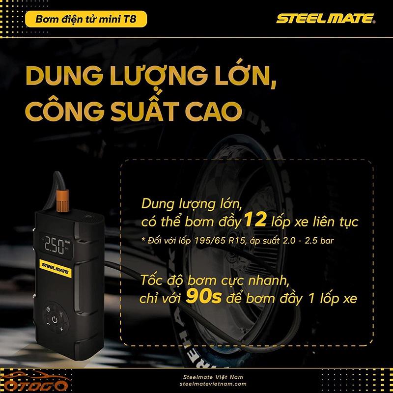 Bơm Điện Tử Thông Minh Mini STEELMATE T8 Chính Hãng , Bảo Hành 3 Năm