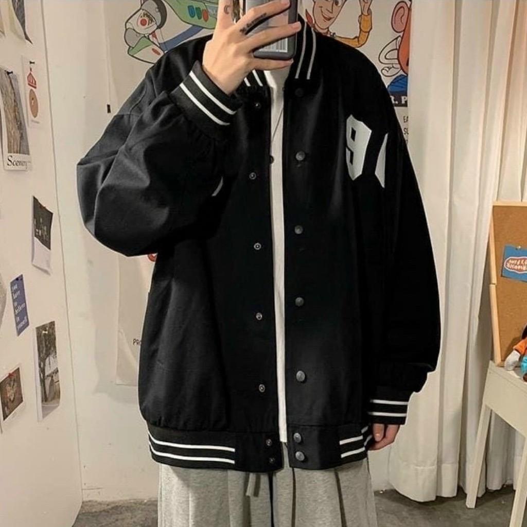 Áo bomber jacket khoác dù form rộng 2 lớp style Unisex cho nam nữ JK03