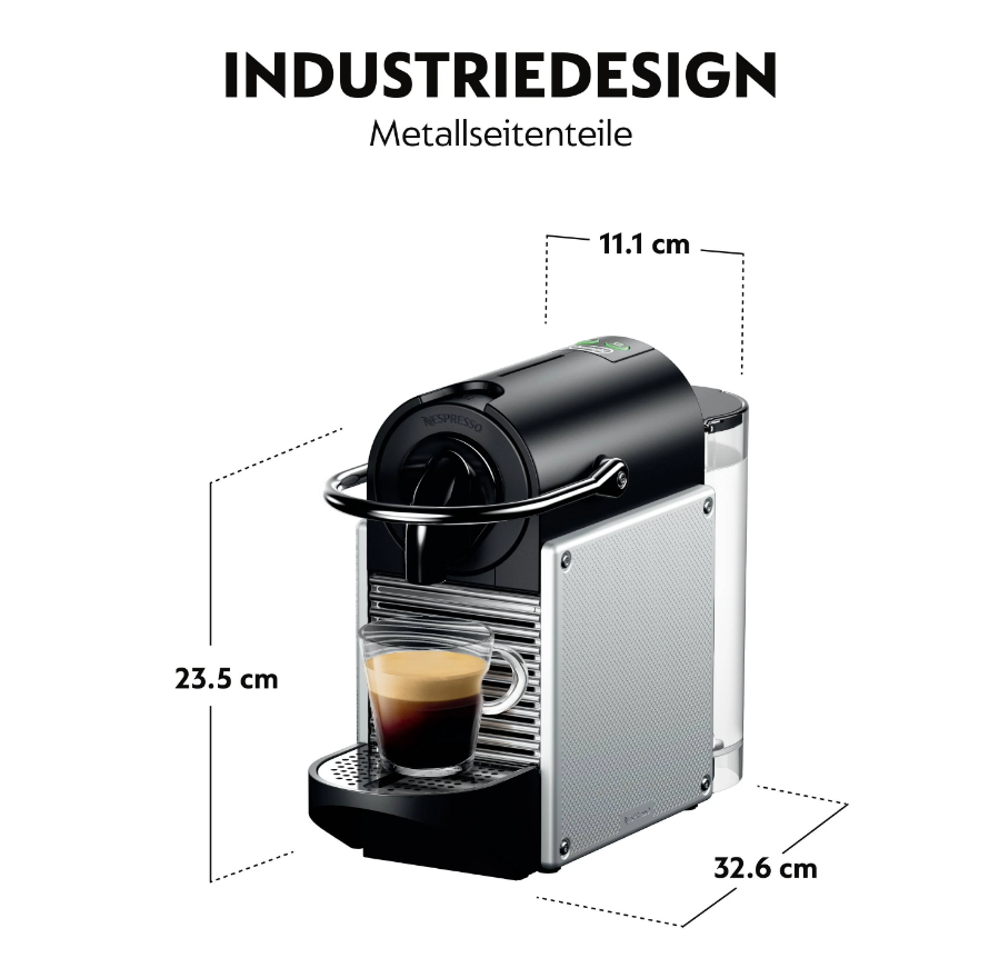 Máy Pha Cà Phê Viên Nén Delonghi Pixie Nespresso EN 124.S, Máy Pha Cafe, Espresso, Cappuccino, 19Bar,  700ml, Nhập Đức