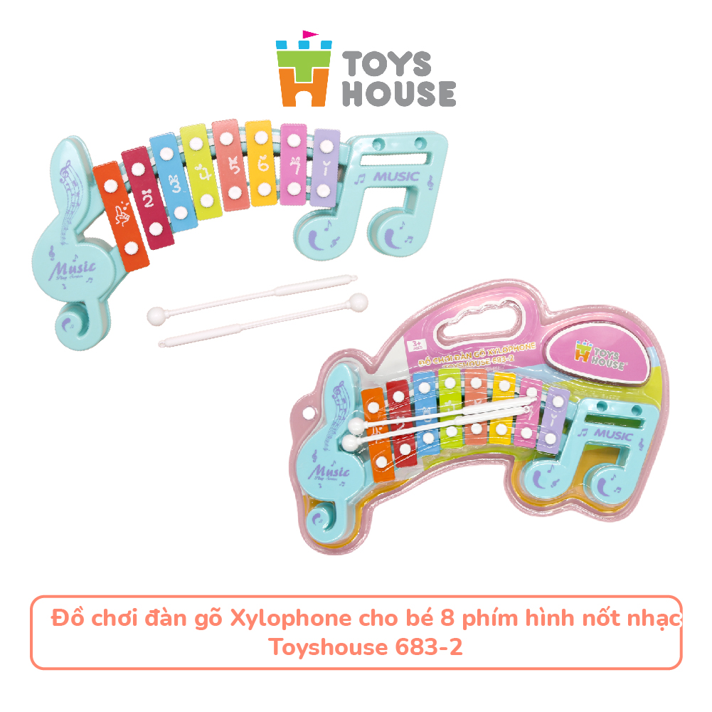 Đồ chơi đàn gõ Xylophone cho bé tám phím hình nốt nhạc - Đồ chơi âm nhạc cho bé Toyshouse 683-2