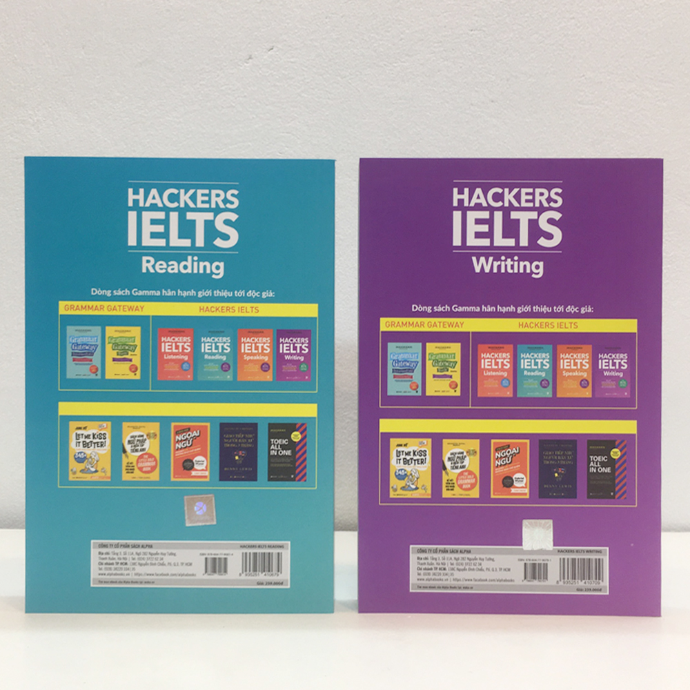 Combo 2 Cuốn Sách Luyện Thi IELTS: Hackers IELTS Reading + Hackers IELTS Writing - Tái Bản Năm 2021 (Tặng Kèm Portcard ta)