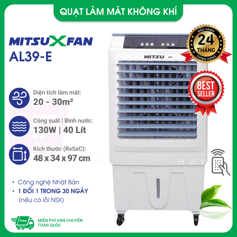 [SIÊU TỐC 2H] Quạt Hơi Nước Cao Cấp MITSUXFAN AL39-E Inverter Diện Tích 15-30m², Quạt Điều Hòa Công Nghệ Nhật Bản - Hàng Chính Hãng