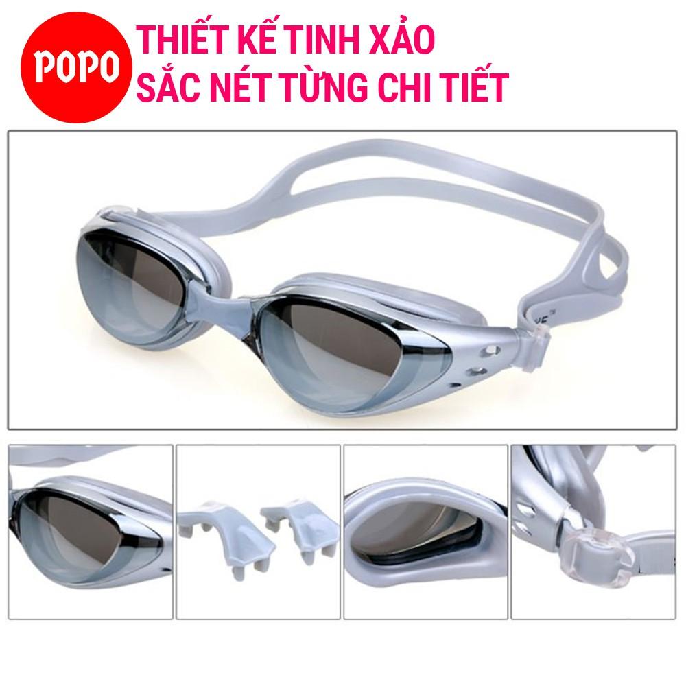 Kính bơi cận thị có độ từ 1,0 đến 8.0 cản UV POPO sử dụng cho người lớn nam nữ trẻ em, cho bé từ 8 tuổi