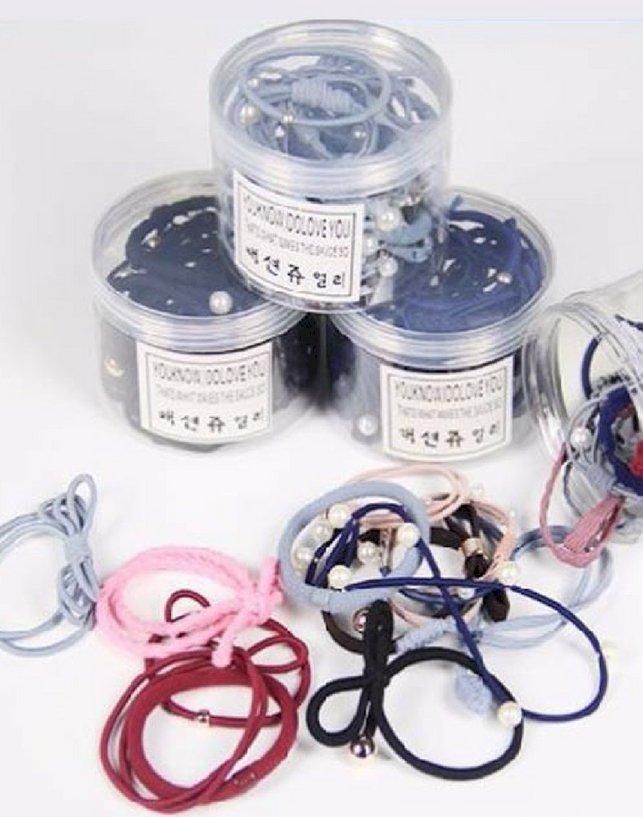 Set 24 dây cột tóc nhiều màu