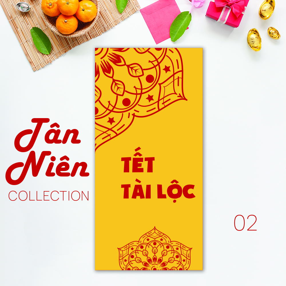 Combo Xấp Bao Lì Xì Ruột Đỏ Tân Niên