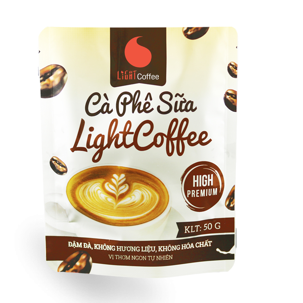 Combo 4 loại thức uống bột hòa tan: cacao sữa 3in1, matcha sữa, cà phê sữa, cacao sữa dừa - Light coffee 50G/GÓI