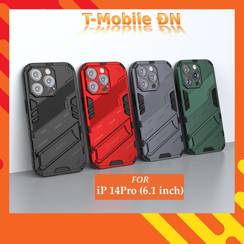 Ốp lưng cho iPhone 14 Pro, Ốp chống sốc Iron Man PUNK cao cấp kèm giá đỡ cho iPhone 14 Pro