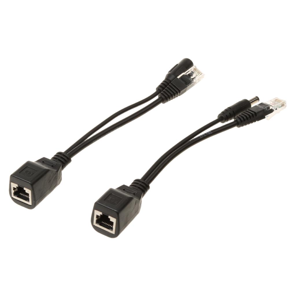 POE Cable Passive Power Over Ethernet Adapter Cable POE Splitter Injector Power Supply Module 12-48v For IP Camera Black