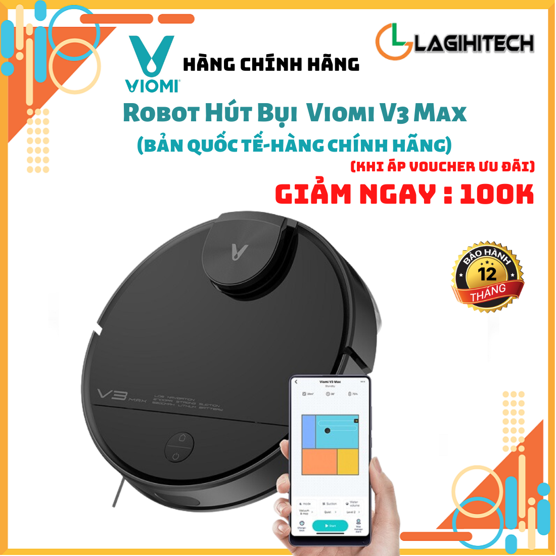 Robot Hút Bụi Lau Nhà Thông Minh Viomi Alpha 2 Pro / Viomi V3 Max / Viomi V2 Max / Viomi Cyber - Bản Quốc Tế - Hàng Chính Hãng