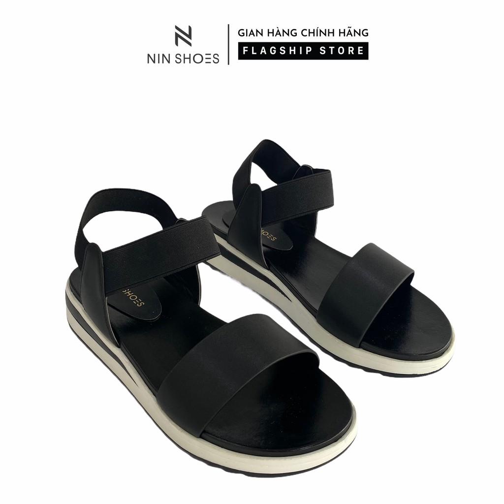 Dép sandal nữ Ninshoes - Dép quai hậu nữ quai ngang bản to quai hậu chun