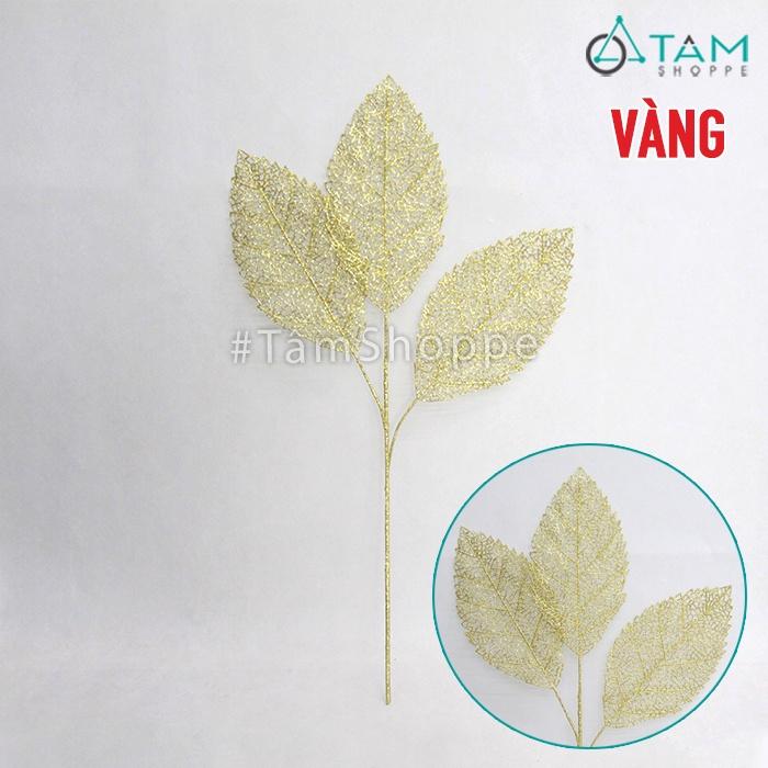 Cành xương lá anh đào phủ kim tuyến CHG-120