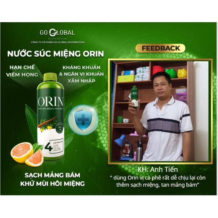 Combo 2 chai Nước Súc Miệng Thảo Mộc Orin 500ml ngừa sâu răng, kháng khuẩn, tan mảng bám