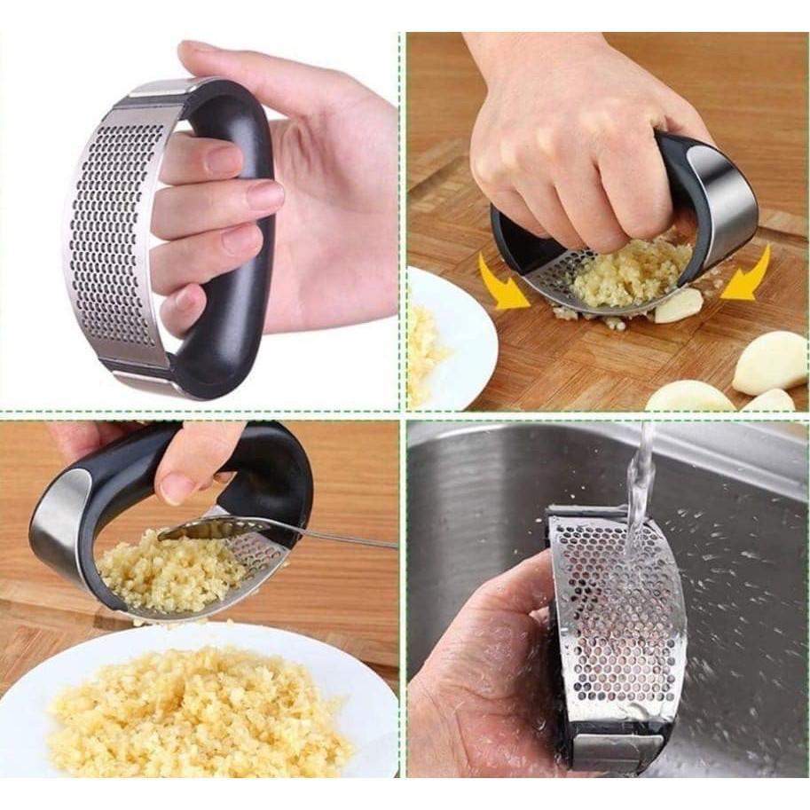 Combo 10 dụng cụ ép tỏi, nghiền tỏi bằng inox hình tròn