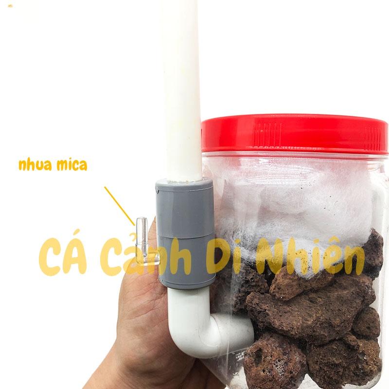 Lọc vi sinh chế airlift cho hồ cá thủy sinh - Lọc sủi chế ống Airlife hộp nhựa