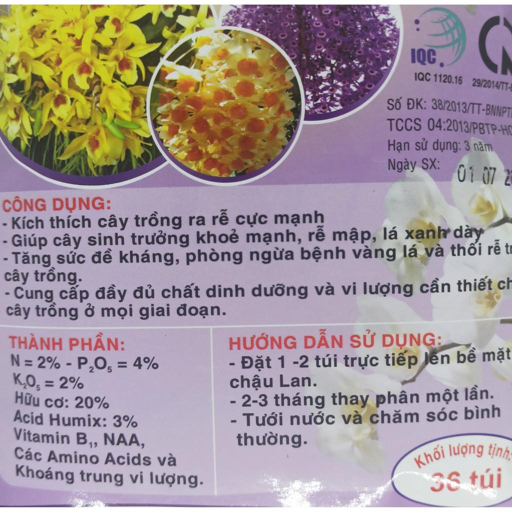 Phân hữu cơ Orchid 1 - viên nén 36 túi lưới cho Lan và cây cảnh