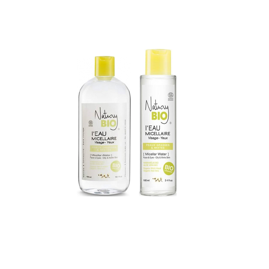 Combo 2 lọ nước tẩy trang Natury Bio I’Eau Micellar Water For Oily &amp; Mixte Skin dành cho da dầu và da hỗn hợp