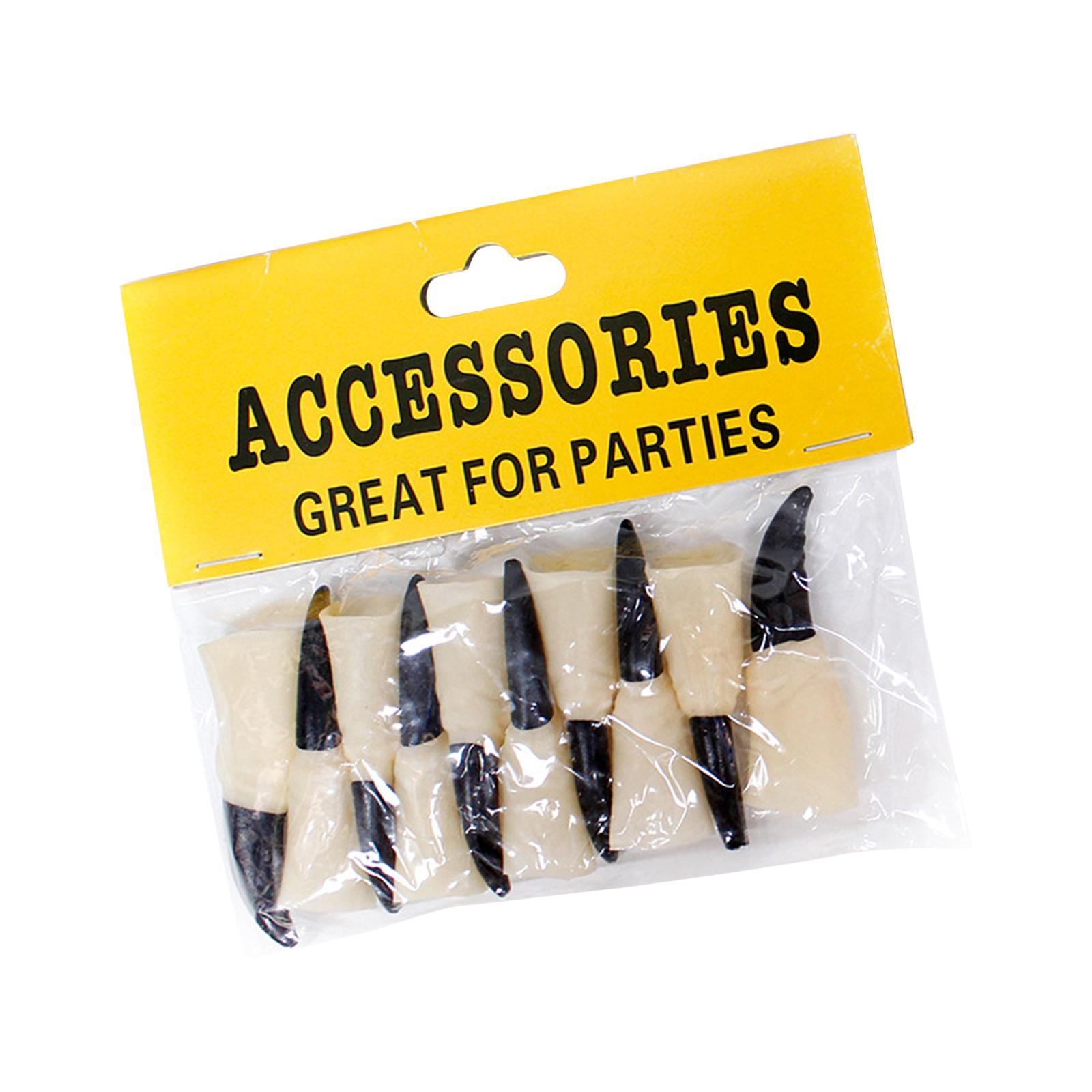 10PCS Fake , Scary Witch Fingers Zombie Finger Claws Zombie Nail Cover Halloween Costume Cosplay Accessories
