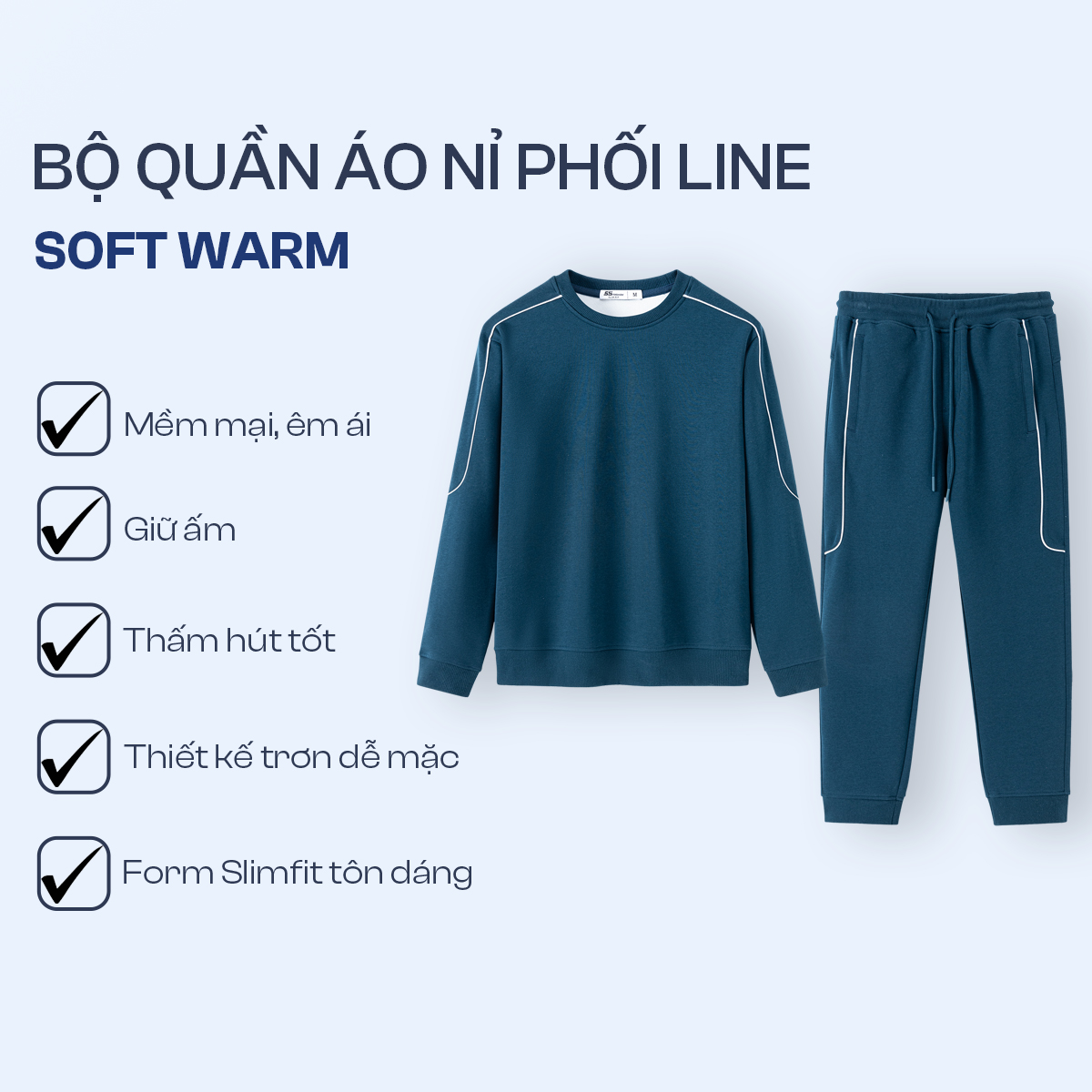 Bộ Quần Áo Nam Thu Đông 5S FASHION Chất Nỉ Mềm Mịn, Thiết Kế Phối Line Nổi Khỏe Khoắn BNI24020