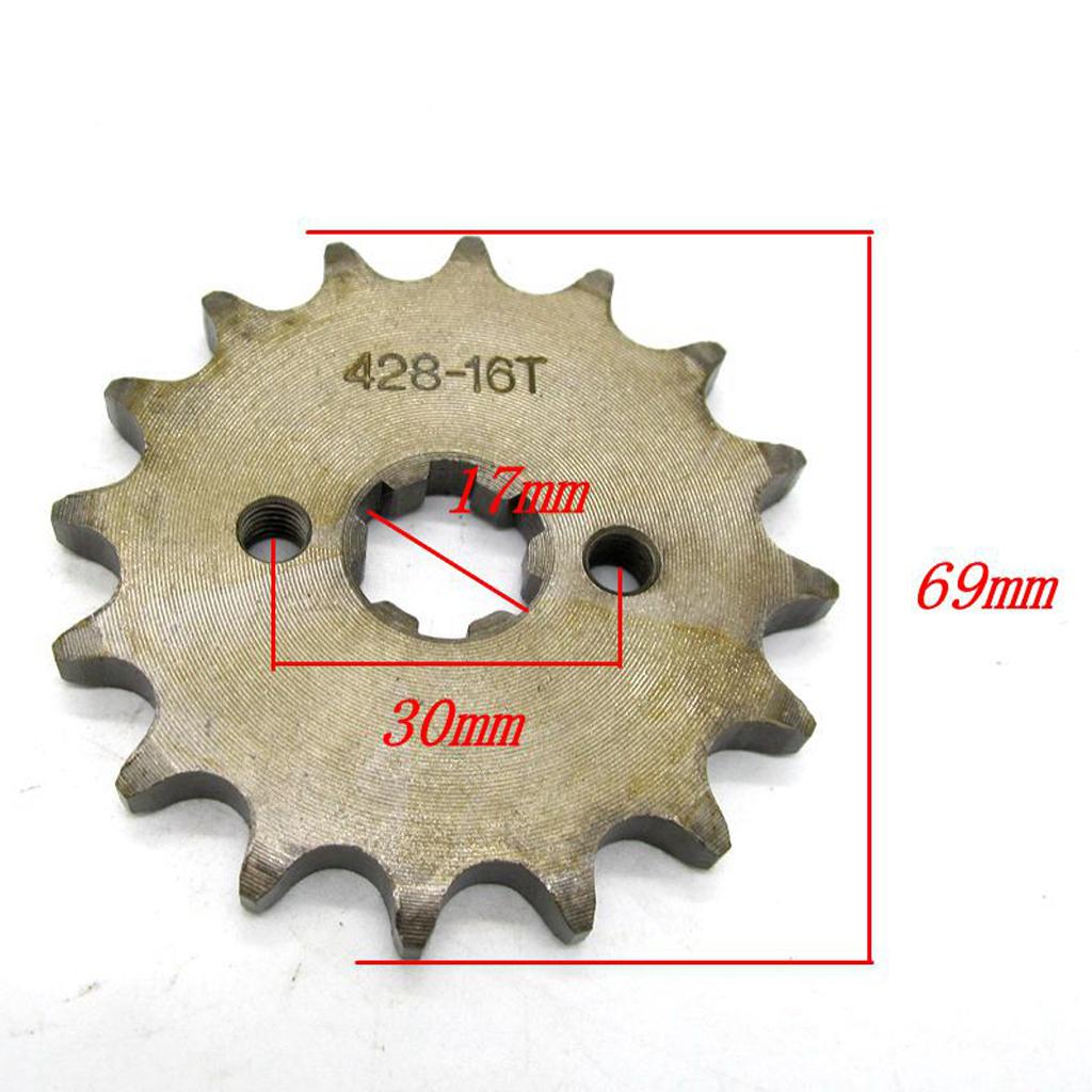 2x 16T Teeth 17mm 428 Chain Front Sprocket Cog  Quad