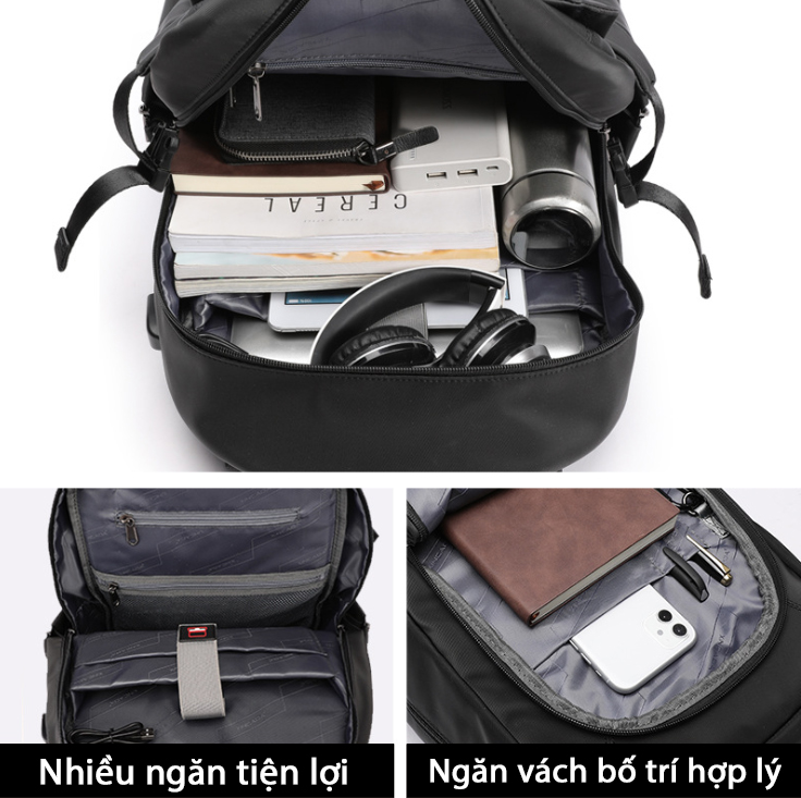 Balo Laptop 15.6 Inch Reeyee 1051 - Phản Quang, Nhiều Ngăn Đa Dụng - Hàng Chính Hãng