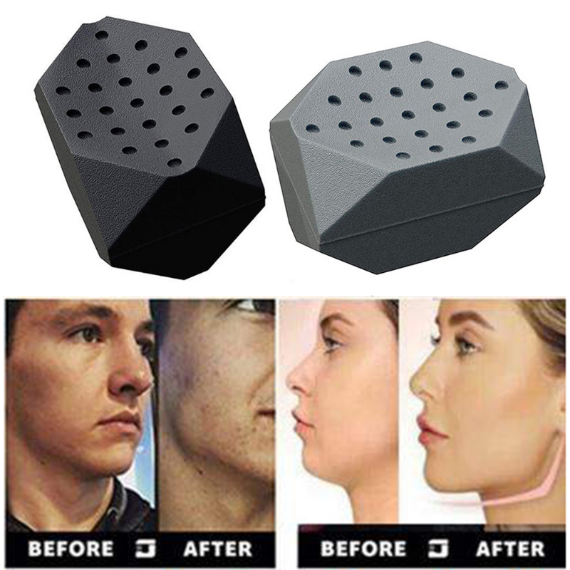 Jawline Persentiser silicone silicone chăm sóc cơ thể tập thể dục khuôn mặt Masseter căng thẳng nhai bóng đôi cằm giảm mặt nâng mặt mỏng Color: B style 1pcs black