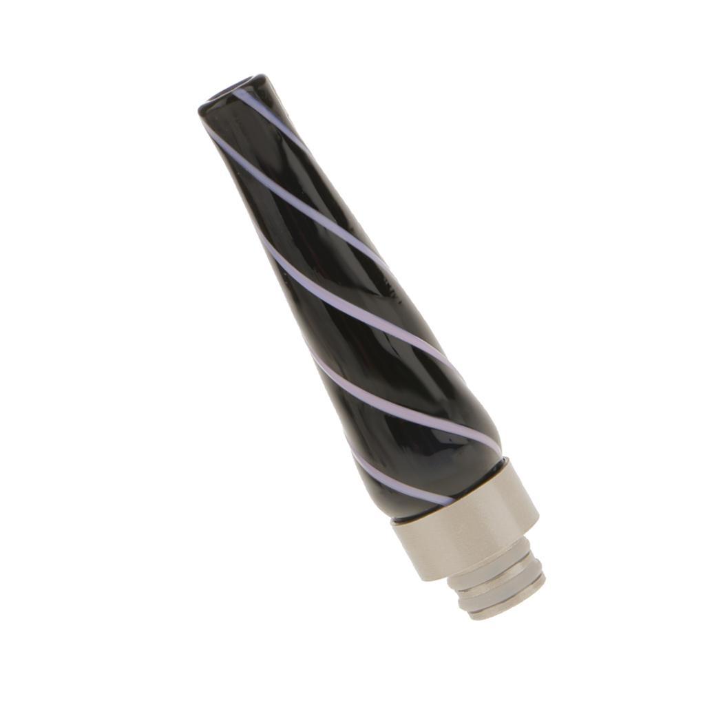 Stainless Steel with Glass Wide Bore Long 510 Thread Drip Tip - D