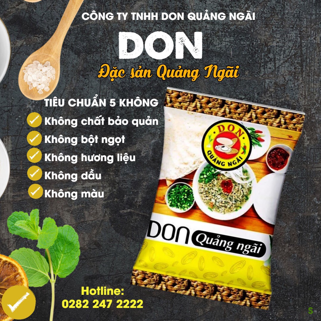 DON ĂN LIỀN 65G - ĐẶC SẢN QUẢNG NGÃI, KHÔNG CHẤT BẢO QUẢN