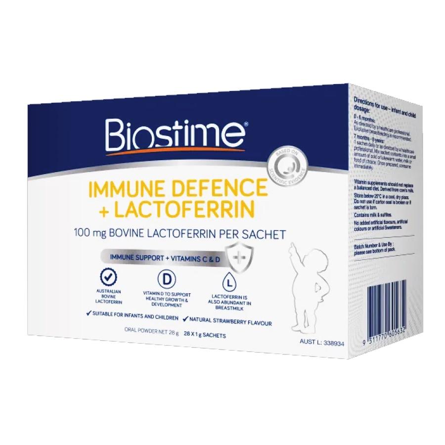 Tinh chất bổ sung Biostime Immune Defense Lactoferrin tăng cường đề kháng hộp 28 gói 1g