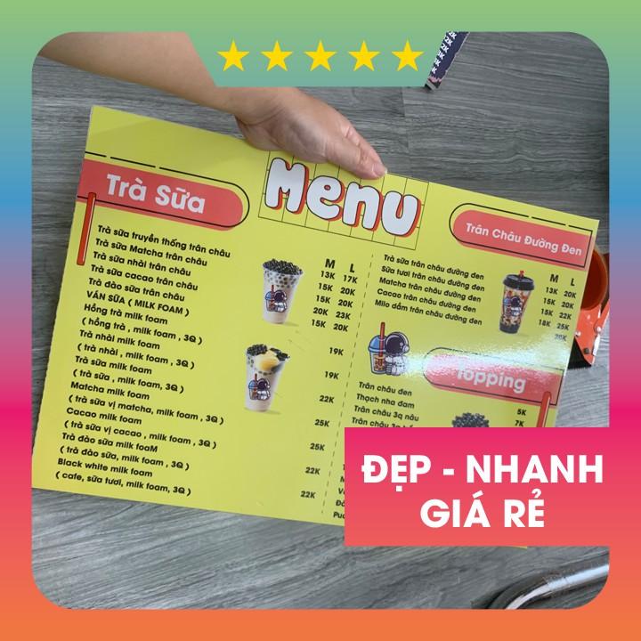 Menu để bàn formex cứng A5, A4, A3 đẹp, rẻ - Giá trong mô tả sản phẩm là chính xác