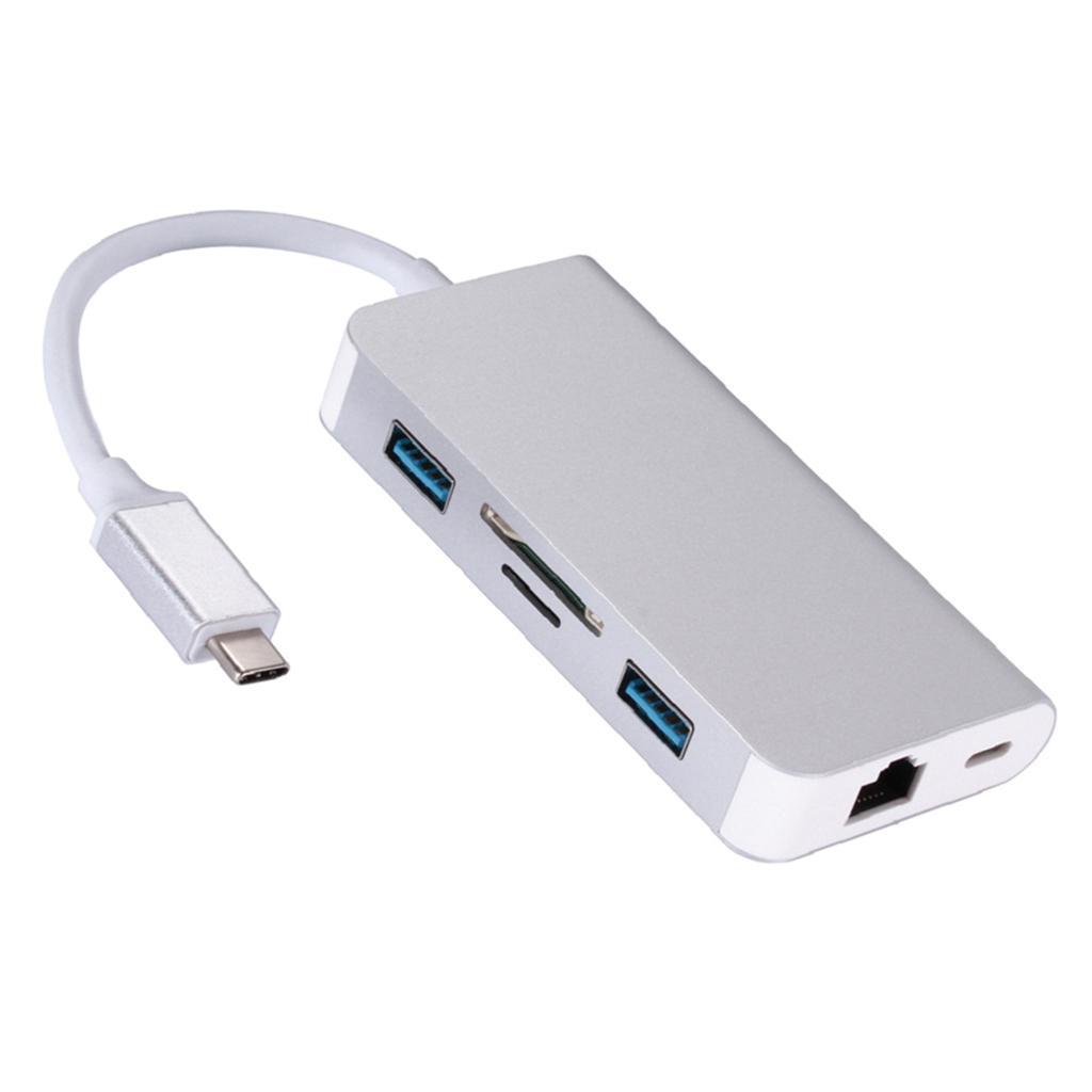 Type C to RJ45 Gigabit Ethernet Adapter USB-C PD TF  Converter Hub