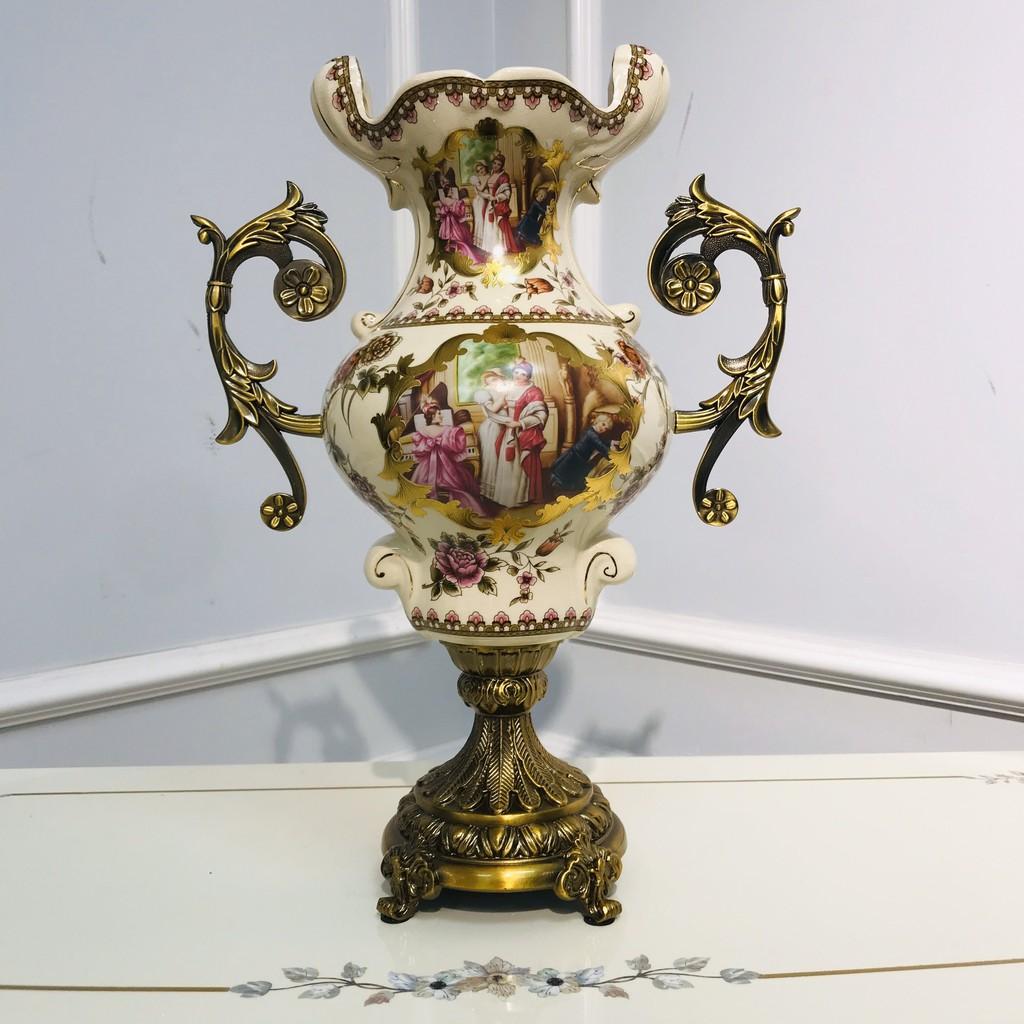 Bình cắm hoa CB24-BH2 họa tiết châu âu hình người tân cổ điển size cao 45 cm.