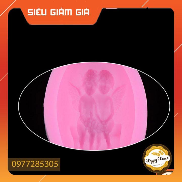 Khuôn đôi thiên thần silicon 3D làm bánh rau câu, trang trí bánh kem