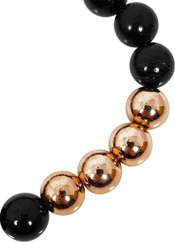 Vòng Tay Đá Obsibian 8 Ly Mệnh Thủy, Mộc Charm Lục Giác Laliz TR.14