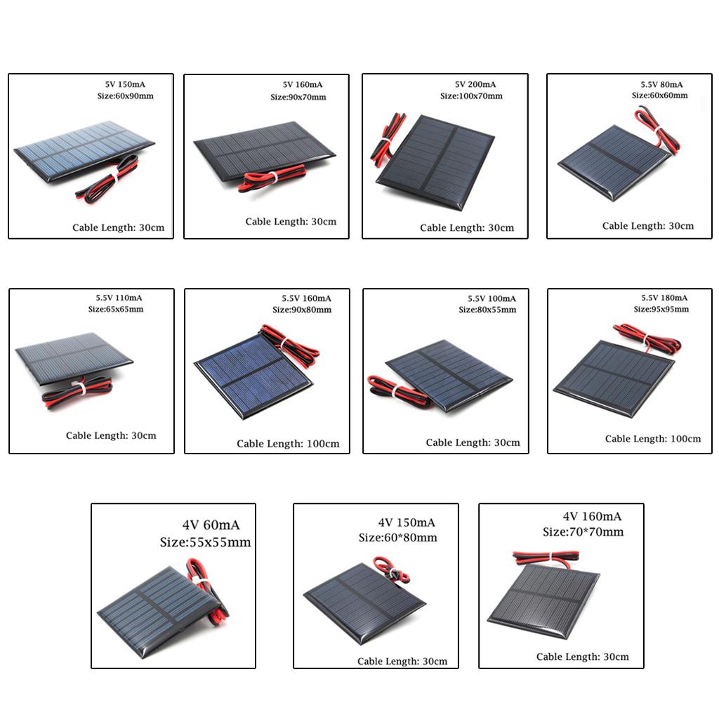 Mini Solar Panel Polycrystalline Silicon DIY Battery Charger