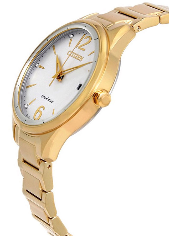 Đồng Hồ Nữ Citizen Đính Đá Swarovski Dây Thép Không Gỉ FE6102-53A - Mặt Trắng